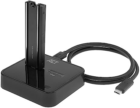 ACT M.2 NVMe/PCIe Dual SSD Docking Station, Offline Klonen und Datensicherung, USB-C 3.2 Gen2 Kabel 10 Gbps, für M-Key und B+M-Key, Heatsink, Montagefrei – AC1502