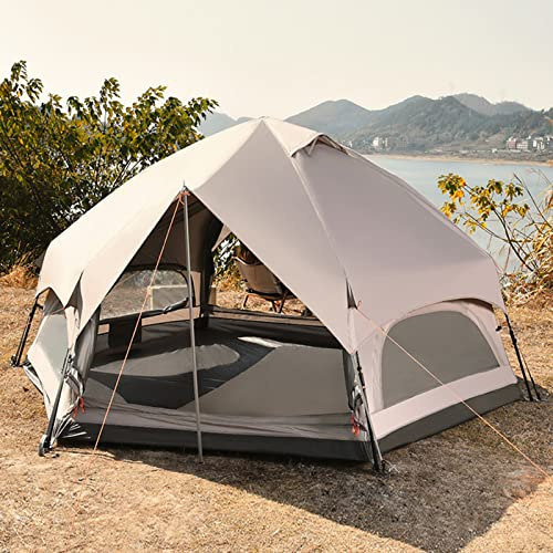 Tenda Glamping Yurta Impermeabile | Pop-up Grande Portatile | Cabina Istantanea per 4-8 Persone | Teepee a Campana a Doppio Strato 4 Stagioni per Adulti