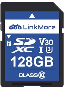 LinkMore XV13 Tarjeta SD 128GB, Compatible Con Cámara, UHS-I, U3, V30, Clase 10, Velocidad de Lectura Hasta 98 MB/s, Escritura Hasta 75 MB/s