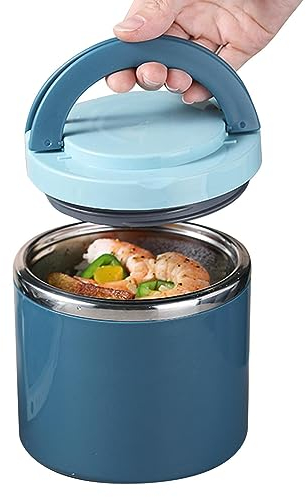 Contenedor aislado para alimentos, almacenamiento de alimentos calientes, contenedor de almuerzo de almacenamiento de alimentos calientes, recipiente de sopa de alimentos de acero inoxidable, 630 ml,