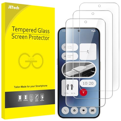 JETech Skärmskydd för Nothing Phone 2a/2a Plus, 3-Pack | HD-Klar, Anti-Skrapa, 9H Reptåligt Härdat Glas