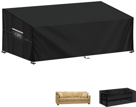 LAMUNI Fundas Sofá Exterior Funda para Sofá de Jardin Impermeable Funda Protectora Sofa Jardín 420D Oxford Funda Muebles Exterior Sofa 3-4 Plazas Cubierta de Sofá de Jardín, Anti-UV, 220x85x71/61cm