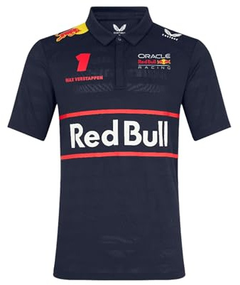 Red Bull Racing F1 Team Special Drivers - Camiseta Polo para Pilotos, Color Azul Cielo Nocturno, MAX Verstappen #1, Temporada 2025 (Reino Unido, Alpha, L, Regular, Regular, Azul Marino)