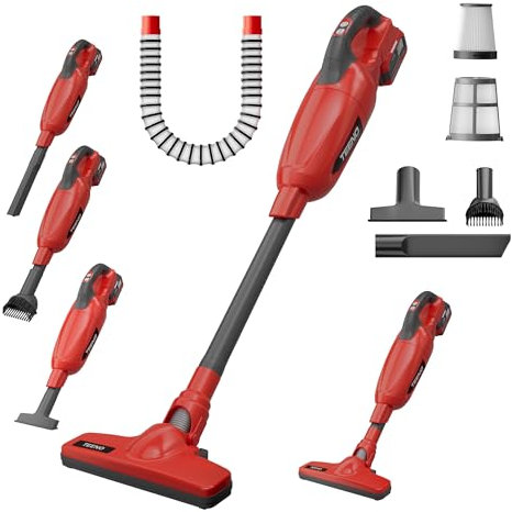 TEENO 2-in-1 Akku-Staubsauger für Nass- und Trockeneinsatz - 1.83 m³/min Luftstrom, mit 8 Zubehörteilen, abnehmbarem 20V Akku - Leicht & Vielseitig für Haus und Auto