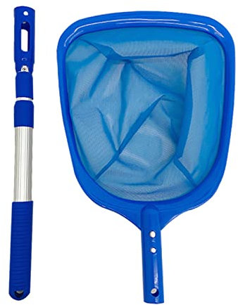 Épuisette de piscine avec manche télescopique réglable de 44 à 90 cm pour nettoyer les piscines, jacuzzi, spas et fontaines