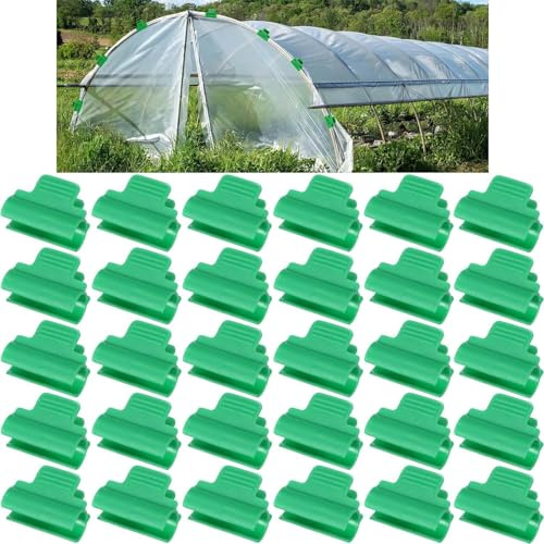 30 stycken växthusklämmor för 12,7 cm PVC-rör, växthus film klämmor skuggning nät spöklämma för trädgård nät/serie täckning/säsongsväxt förlängning stöd/växthus plast