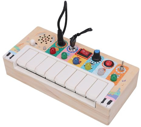 Dpofirs Tablero Electrónico de Madera Multifuncional para Niños Pequeños, Capacidad de Coordinación Mano-ojo, Entretenimiento Diario