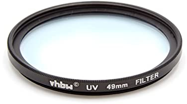 vhbw Filtro Universal UV para Objetivos de cámaras con Rosca de Filtro de 49mm -Filtro de protección UV, Negro