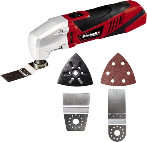 Einhell TC-MG 220/1 E Utensile multifunzione (220-240 V, 220 W, incl. Platorello triangolare,1 carta abrasiva, Lama a scomparsa per legno, adattatore per aspirazione)
