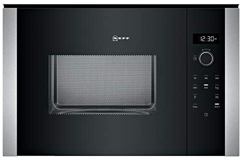 NEFF HLAWD53N0B N50 Microwave Oven with Automatic Programmes, Control Dial & One-Touch Buttons, Side-opening hinged door, Black & Stainless Steel
