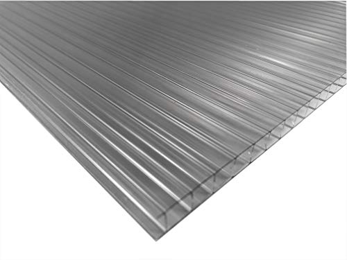 HLS 4-10mm Polycarbonat Stegplatte Dachmaterial Platte KLAR kostenloser Zuschnitt (6mm, 1500x500mm)