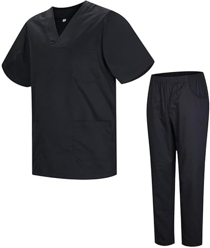 MISEMIYA - Uniformes Sanitario Unisex Uniformes Sanitarios MÉDICOS Conjuntos Sanitarios BZ-817-8312 - L, Negro 21