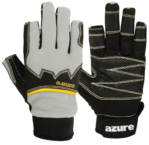Azure Extreme Grip Sailing Gloves Strong Amara Enforced Palm Breathable Full Finger Boating Gloves | Skiing | Sailing | Boating | Fishing | Canoeing | Kayaking | Riding | Indoor-Outdoor Small