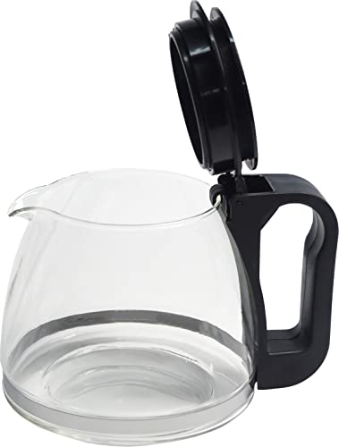 Sanfor - Jarra Universal Cafetera Eléctrica | Tapa Antigoteo | Vidrio Transparente | Tamaño Abombado Pequeño | Medidas 14,5 x 9 x 13,5 cm