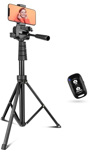 Aureday 170,2 cm (67 Zoll) Handy-Stativ und Kameraständer, Selfie-Stick mit Fernbedienung und Handyhalterung, perfekt für Selfies/Videoaufnahmen/Vlogging/Live-Streaming