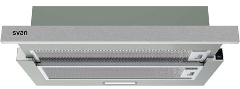 Svan Campana Extractora Telescópica 60cm Inox SCPE601CX. Potencia 116,5m3/h, Tiro Doble, 2 Velocidades, Control Manual, Filtro apto para Lavavajillas.