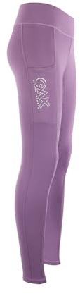 AK Oreo AKRS-6052-01 - Calzamaglie leggings/pantaloni da equitazione traspiranti a vita alta con presa in silicone, Viola, XS