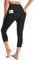 GEMZIX Damen Kühlende Capri Leggings 3/4 Sommer Butterweiche High Waist Stretch Sport Leggings Leicht Blickdicht Wanderhose Yogahose mit Taschen Jeggings für Gym Radfahren Fitness, Schwarz, L