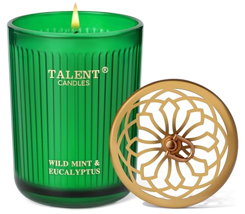 TALENT Velas perfumadas, vela de aromaterapia de cera de soja natural, estilo tradicional de 8.4 oz, velas regalos para mujeres y hombres, decoración del hogar, Menta silvestre y eucalipto