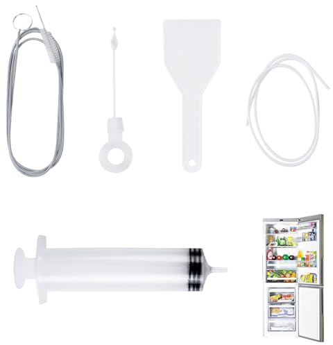 5PCS Fridge Drain Hole Cleaning Tool, Water Pipe Tools Refrigerator Accessories, Reusable Refrigerator Dredging Kit, Overlength Cleaning Brush Set, Used for Refrigerator Cleaning ﻿