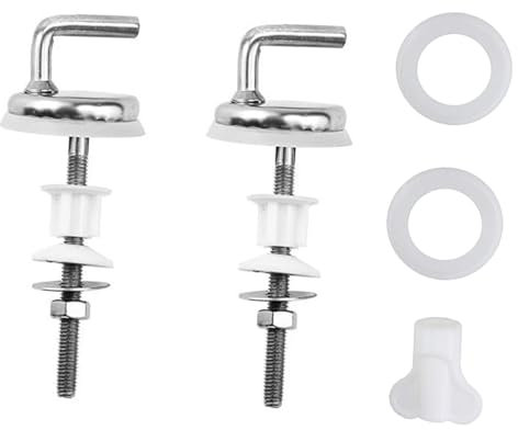 Toilet & Seat Fittings – Durable Hinges Replacement Kit, Adjustable Screws, Stainless Steel & Plastic, Quick Install, Universal Fit for Most Seats