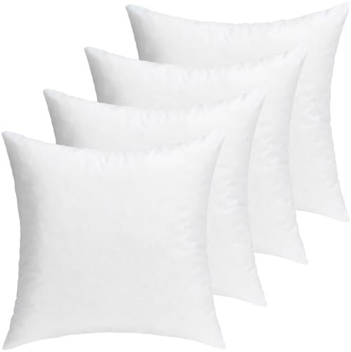 Selfitex 4er Set 50x50 cm Kissenfüllung, Kopfkissen, waschbar bis 60 °C, Füllung aus Soften Polyurethan-Sticks, als Sofa- und Dekokissen, formstabil und komfortabel, Innenkissen für Bett und Couch