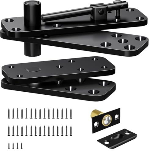 Hanured® Cerniere a scomparsa, Cerniere invisibili per porte con rotazione di 360°,per porte segrete(nero)