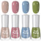 Nail Polish Set - 4Pcs Pastel Nail Varnish Sets - Nail Varnish Quick Dry Gel Nail Colours - Water Based Breathable Nail Polish Air Fast Dry - Nail Varnish Sets for Women