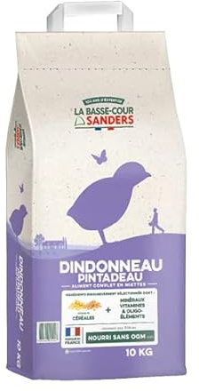 Sanders Aliment Complet pour Dindonneau et Pintadeau, 10 kg, Granulés sans OGM, Formule Équilibrée pour Volailles