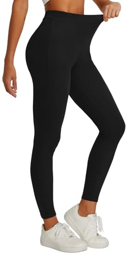 Havideto Thermal Cotton Leggings Women High Waisted Ladies Fleece Lined Pants UK Winter Thick Warm Black M/L