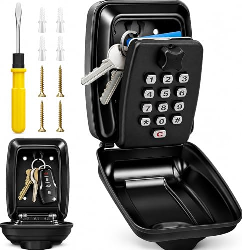 LDS® Boite à Clefs Sécurisée Extérieure – Approuvée par la Police – Coffre à Clés Étanche avec Code Réinitialisable à 12 Chiffres – Grand Rangement pour Clés de Rechange – Idéale pour Maison