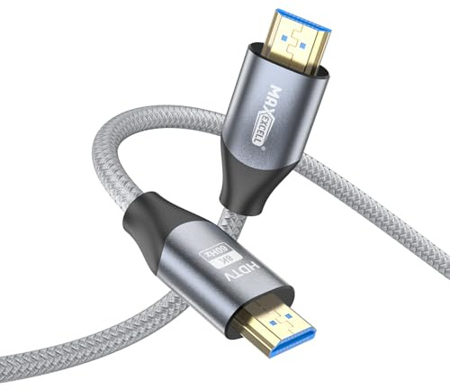 MAX EXCELL Cavo HDMI 2.1, 8K@60Hz 4K@120Hz 48Gbps, Ultra Alta Velocità con eARC ARC HDR HDCP 2.3, Cavo HDMI Compatibile con PS5, TV, Monitor, PC (5 Metri)