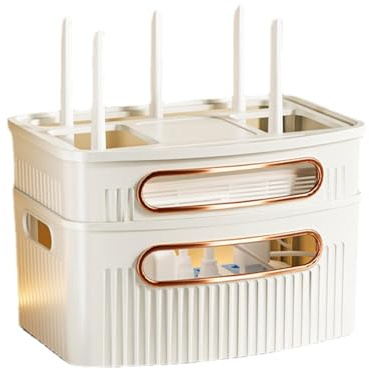 Yidueace Scatola di immagazzinaggio del router | Copertura per router via cavo - Scatola di immagazzinaggio per wireless WiFi, ripiano per modem WiFi riutilizzabile per cavi di prese per