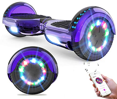 GeekMe Hoverboards 6.5”Zweimotoren 2-Rad-Hoverboards Hoverboards mit LED-Leuchten Bluetooth