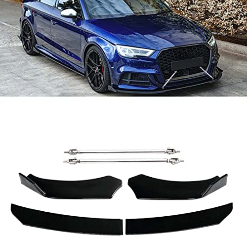 Auto Frontspoiler Lippe für Audi A4 B8 2000-2022, FrontstoßStange Splitter Diffusor, Antikollisions Auto Frontlippe Spoiler Separator Body Kit Schutzzubehör,Glossyblack