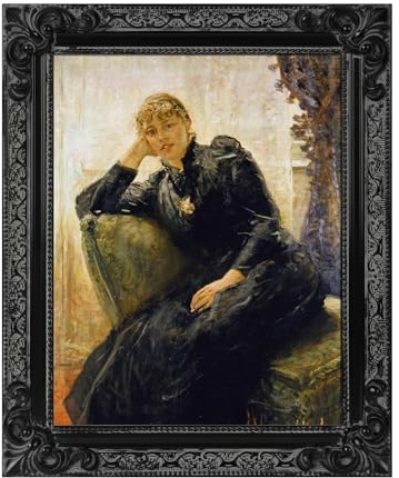 FOLKOR Vintage Black Frame for 8x10” Canvas Painting, Baroque Ornate Open Back Frame for Canvas Prints Pictures Portrait Landscape, No Back & Cover (Black)