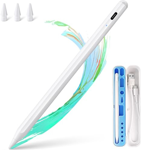 Stylus Pen for iPad Apple: Fast Charge for iPad Pencil Apple Pen with Palm Rejection Tilt Sensitivity - Pen for iPad 10/9/8/7/6, iPad Pro 12.9/11/13 M4, iPad mini 6/5, iPad Air 5/4/3/11-13 M2