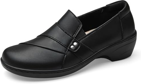 KORDAL Women's Comfortable & Lightweight Leather Loafers Slip-Ons Stylish Business Casual Dress Shoes Work Office Everyday Walking Shoes for Women