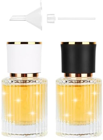 Kaslaider 2 Pezzi Nebulizzatori per Profumi, 30 ml Bottiglia di Profumo Ricaricabile, Flaconi Spray Viaggio in Vetro, Contenitore Profumi Spray Vuoto con Contagocce e Lmbuto per Donne o Ragazze