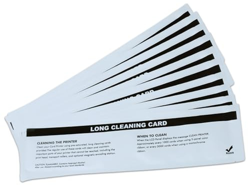 Caalii Cleaning Card Kit for Badgy 200/100 ID Card Printer, A Set of 10 Cards,Daily Maintenance with Cleaning Kit to Keep Printing Performance