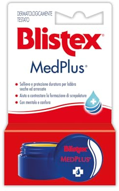 Blistex, MedPlus Balsamo Labbra in Vasetto, Sollievo Immediato per Labbra Screpolate, Secche e Arrossate, Formula Lenitiva con Mentolo e Canfora - Formato in Vasetto 7g