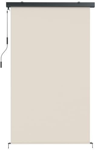 Outsunny Store Enrouleur Extérieur Occultant Manivelle 250x160cm Crème | Store Vertical Extérieur, Cassette En Aluminium, Protection UV, Imperméable, Brise-Vue Jardin Balcon Terrasse