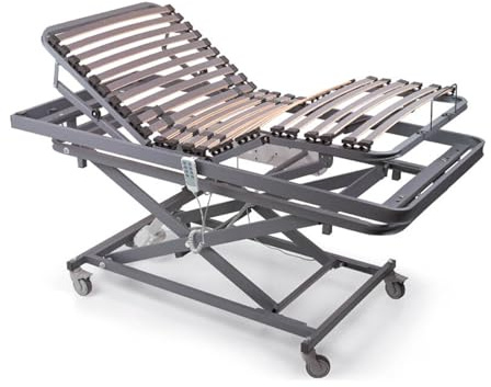 Ferlex - Cama articulada eléctrica con Carro Elevador | Somier articulado de 4 Planos | Altura Regulable 43-83 cm (105x190 cm)