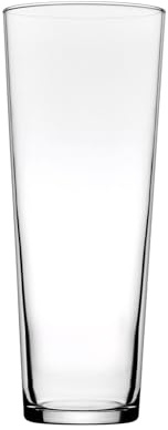 Ravenhead 26cm Tall Clear Glass Conical Tapered Vase in Gift Box | Floor Standing Cylinder Flower Vase for Living Room | Flower Holder for Lillies & Roses, Home Decor Accessories | Glassware Ornaments
