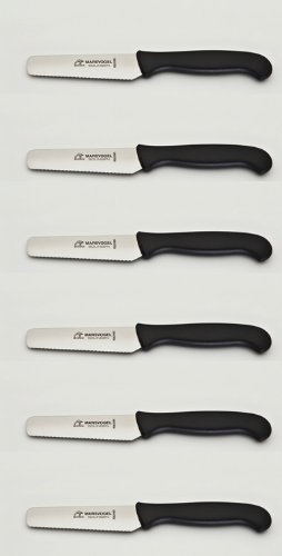 6 x panecillos Cuchillo inoxidable toda onda Mars pájaro Solingen Hoja de 9 cm ppn Mango
