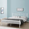[en.casa] Metallbett Florenz 140x200cm mit Kopfteil Pulverbeschichtet Lattenrost Schlafzimmerbett Doppelbett Bett Weiß