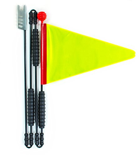 Cycley Fahrradwimpel - neon-gelb reflektierend -Wimpelhöhe 160 cm - faltbar 4-teilig