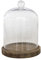 Stonebriar Campana a cupola in vetro trasparente con base in legno rustico, 21 cm, marrone