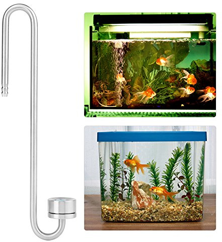 CO2 Diffuser, Stainless Steel CO2 Atomizer Bubble Counter with U Shape Connecting Tube O2 Diffuser Stainless Steel Reactor for Aquarium Plants Water Grass(20cm)