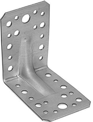 BRESKO 50-172mm Holzverbinder mit Sicke 90x90x65x1,5 mm 20 Stk. VPE Winkel Bauwinkel mit Steg Montagewinkel Rippe Verzinkt Holzbau